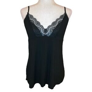 Black Lace Trim Cami Top